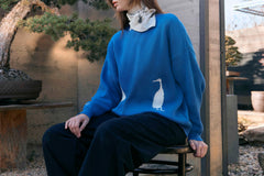 NWHR x Museo del Prado Tsuru Knitted Sweater Blue