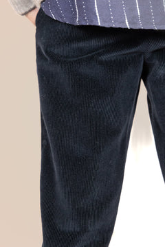 The Dacian Corduroy Trousers  Navy Blue