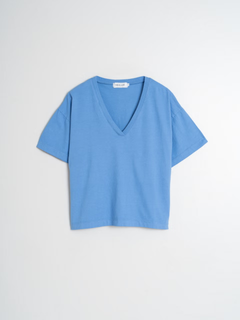 Pau Basic V-Neck T-Shirt Provenza Blue