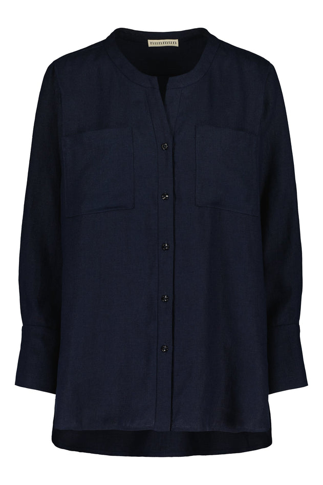 Nauvo Linen Shirt Blue