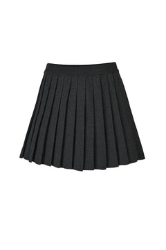 Piccolo Pleated Merino Mini Skirt Black