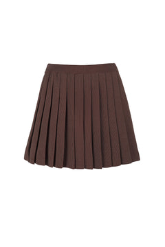 Piccolo Pleated Merino Mini Skirt Chocolate