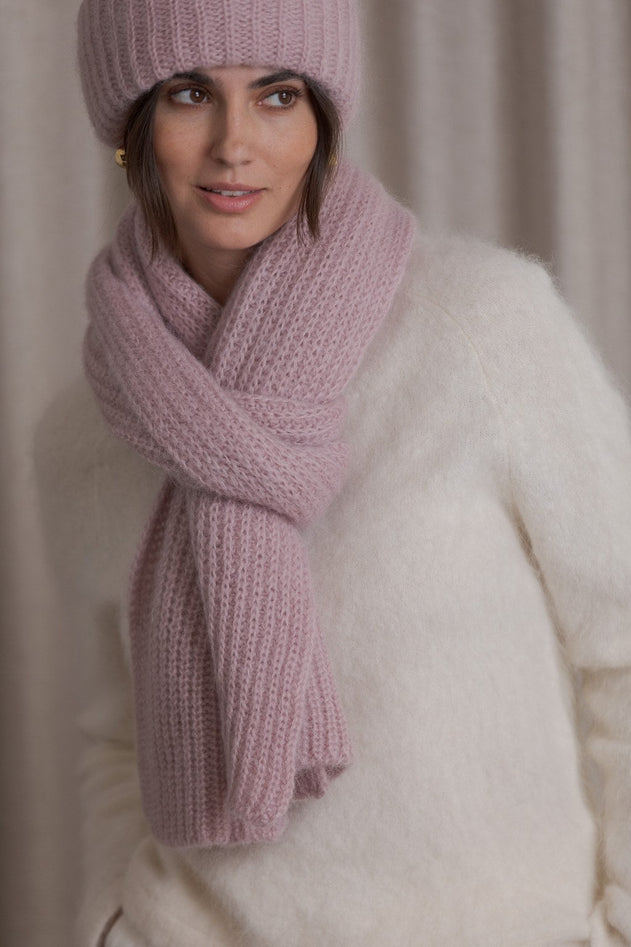 Mija Kid Mohair Blend Scarf Rose Dust