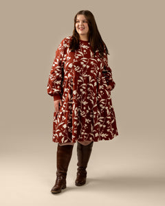 Long-Sleeved Dress Shadows Mahogany