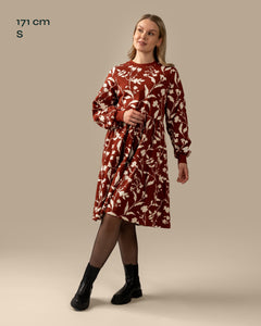 Long-Sleeved Dress Shadows Mahogany