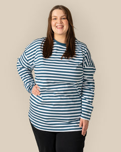 Long Sleeve T-Shirt Petrol Stripes