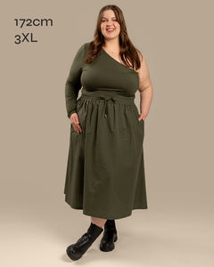 Poplin Skirt Khaki
