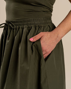 Poplin Skirt Khaki