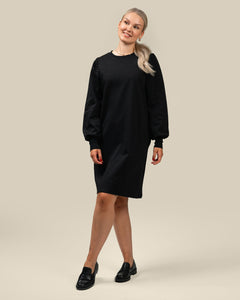 Puff Sleeved Dress Black