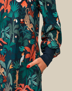 Toive Puff Sleeve Dress Tropical Forest