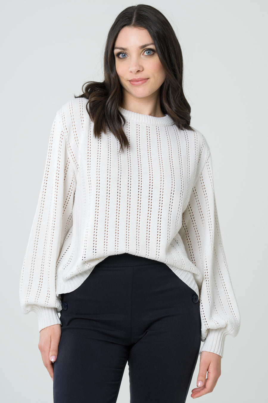 Lamier Knitted Sweater Ecru White