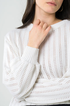 Lamier Knitted Sweater Ecru White