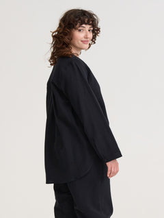 Amelia Linen Blend Shirt Black