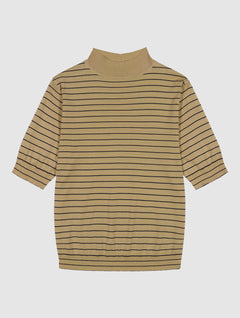 Elea Tencel Knit Beige/Black Striped