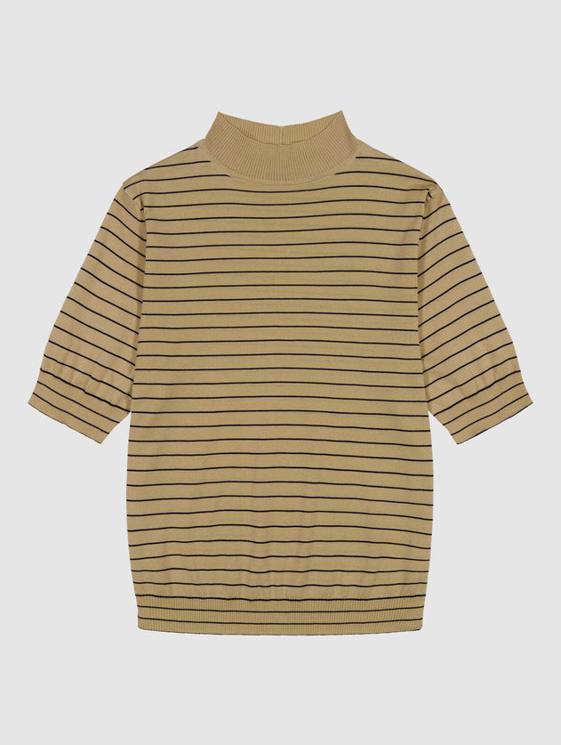 Elea Tencel Knit Beige/Black Striped