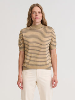 Elea Tencel Knit Beige/Black Striped