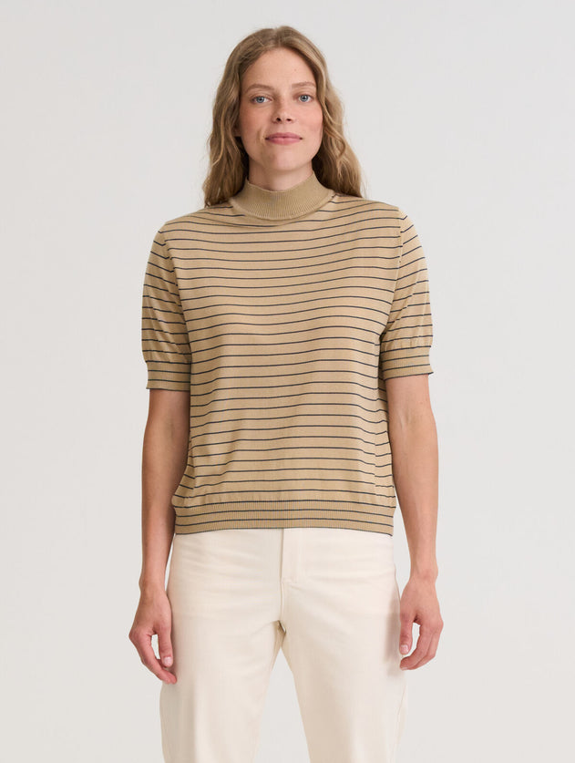 Elea Tencel Knit Beige/Black Striped