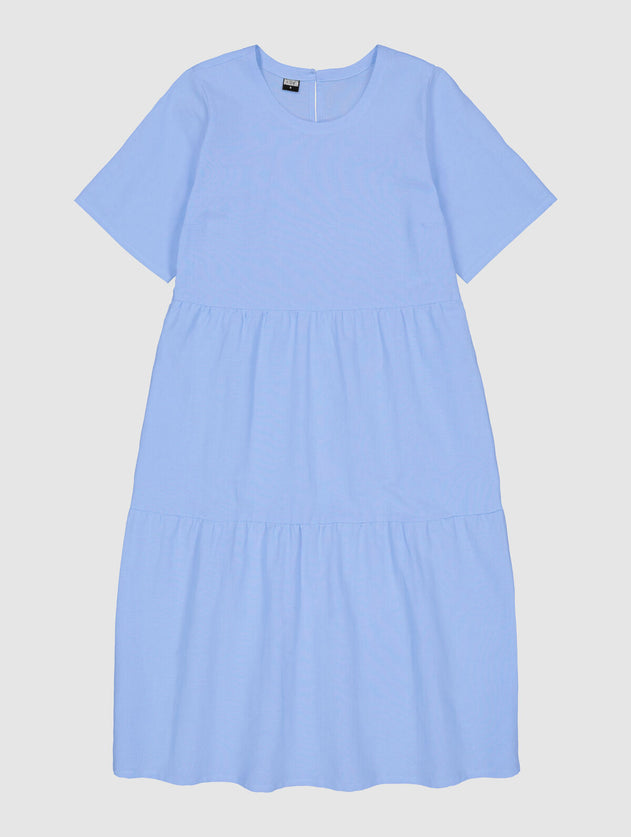 Selma Linen Blend Dress Light Blue