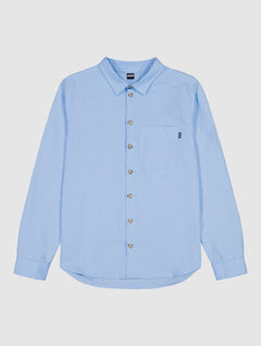 Teemu Linen Blend Shirt Light Blue