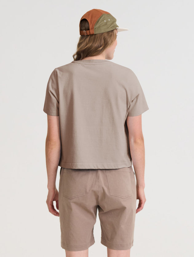 Cropped T-Shirt Taupe