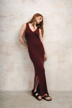 Thandie Organic Cotton/Tencel Knit Dress Berry