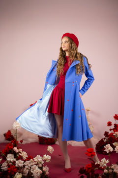 Double Breasted Trench Coat Forget-Me-Not Blue