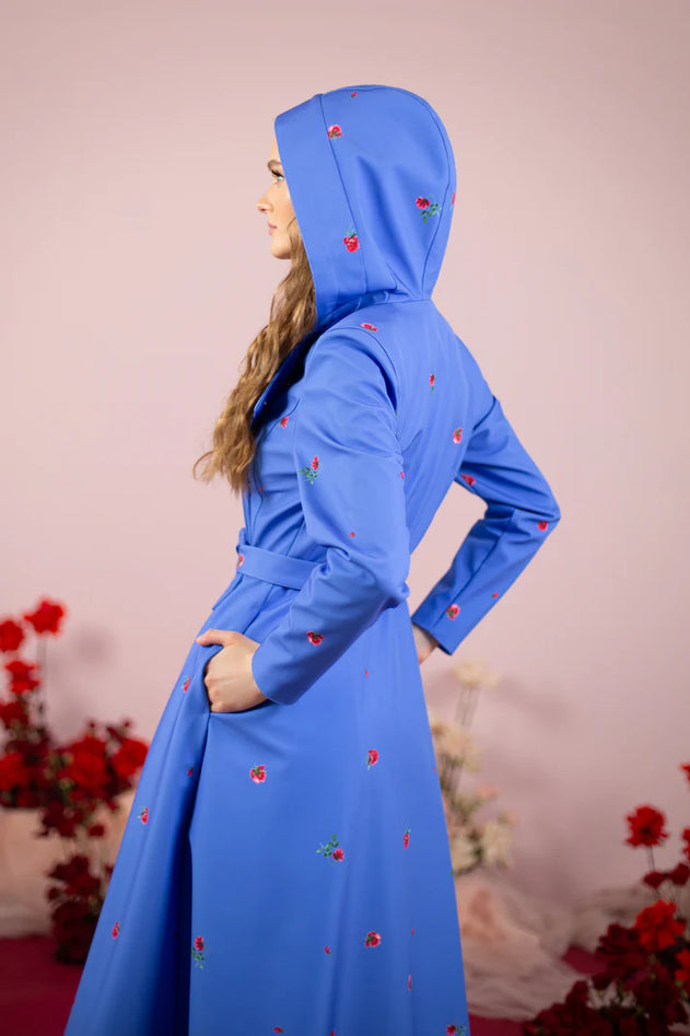 Double Breasted Trench Coat Forget-Me-Not Blue