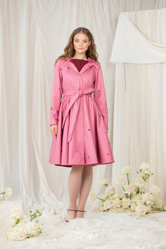 Fit and Flare Raincoat with Full Circle Hem Raspberry Sorbet