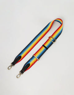 Rainbow Webbing Strap Black Classic Leather