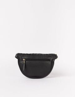 Ray Bumbag Woven Soft Grain Leather Black