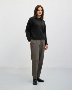 Relaxed Knit Sweatshirt Black