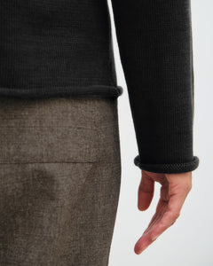 Relaxed Knit Sweatshirt Black