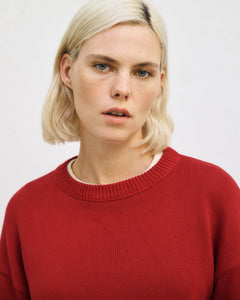Relaxed Knit Sweatshirt Washed Burgundy