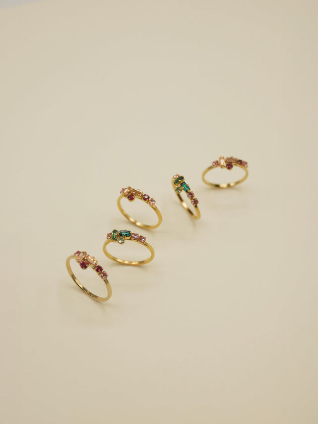 Ulysse Ring Green & Pink