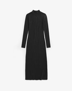 Ribbed Mock-Neck Dress True Black