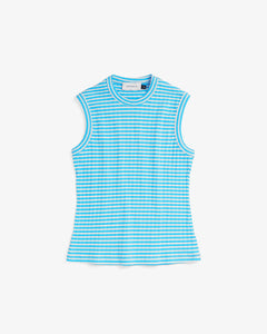 Ribbed Singlet Blue/White Stripe