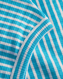 Ribbed Singlet Blue/White Stripe