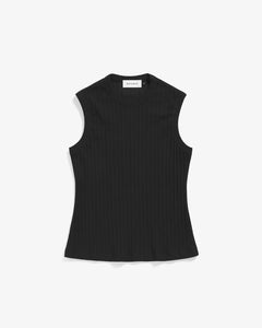 Ribbed Singlet True Black