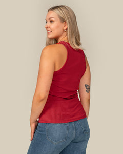 Toive Ribbed Top Red