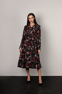 Rose Garden Raincoat Black and Red