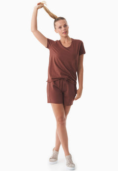 Sabbrina Light Organic Cotton Sweatshorts Coffee Brown