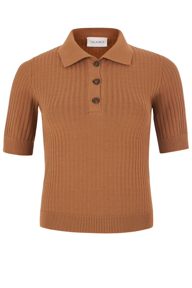 Madonna Polo Top Caramel