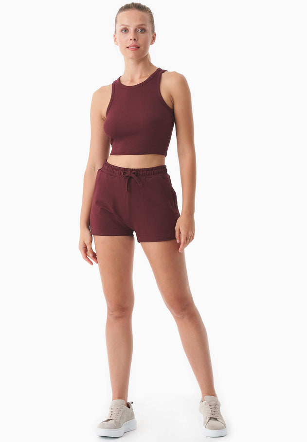 Sanndra Light Organic Cotton Sweatshorts Bordeaux