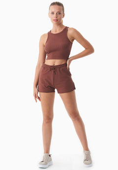 Sanndra Light Organic Cotton Sweatshorts Coffee Brown