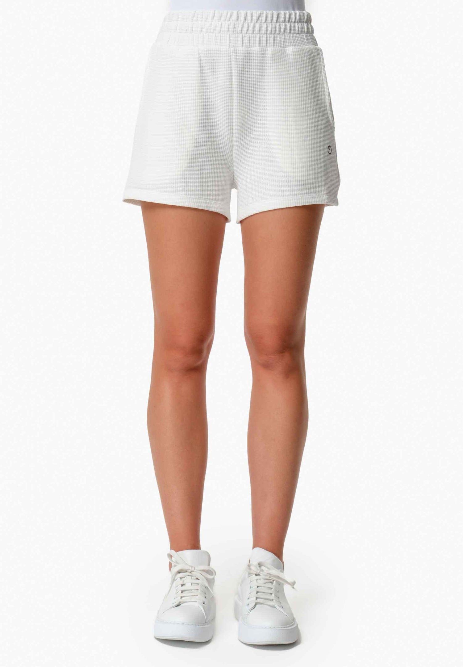Savanna Wafel short Gebroken wit