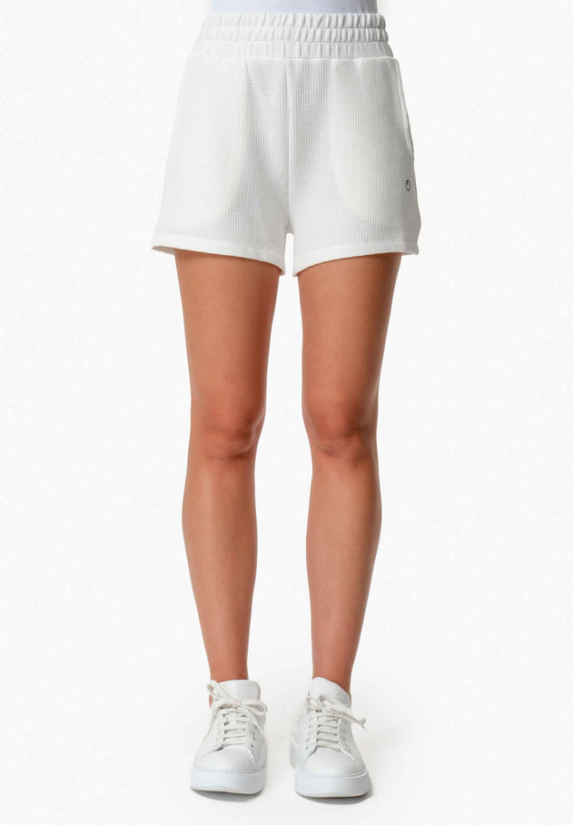 Savanna Wafel short Gebroken wit