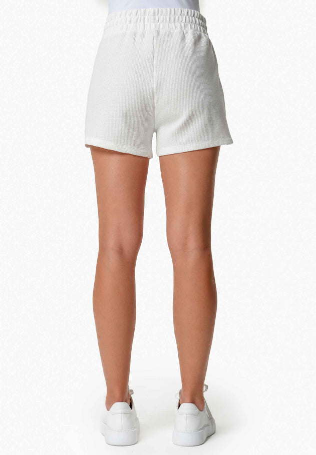 Savanna Wafel short Gebroken wit
