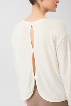 Open Back Long Sleeve White