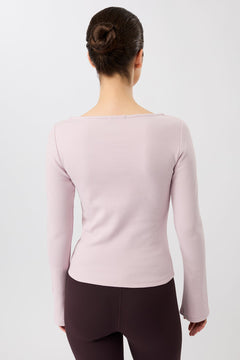 Ribbed Boat Neckline Mauve