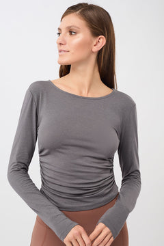 Side Ruffled Longsleeve Thunder